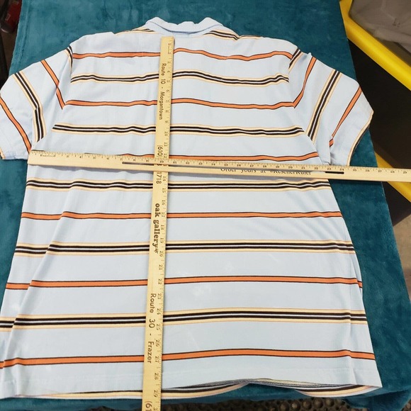 Kirra mens Blue Stripe Short Sleeved Collare Polo Shirt Size 2XL XXL 100% Cotton - Picture 8 of 11